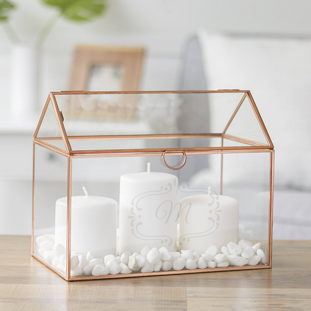 Personalized Glass Terrarium Card Holder N519