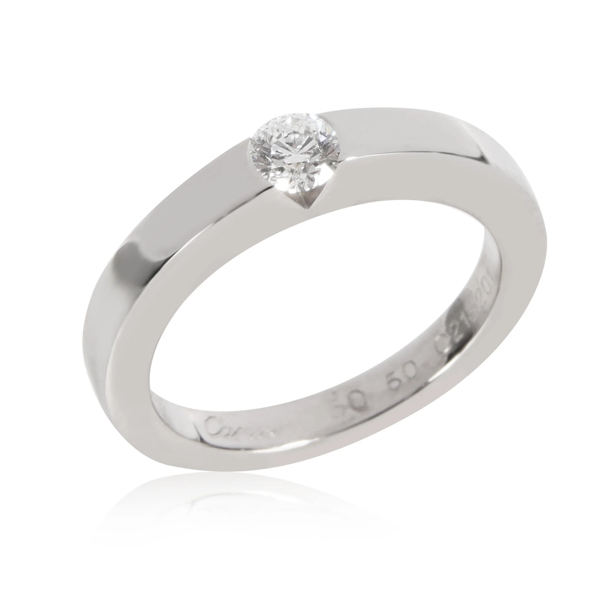 18K White Gold Diamond Solitaire Ring D210