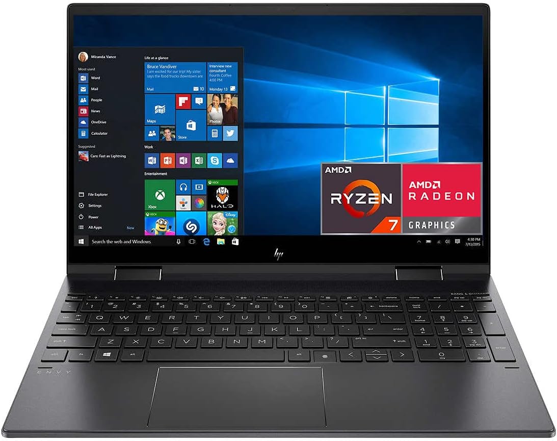 15.6 Touchscreen 2-in-1 FHD IPS Laptop, AMD Ryzen 7 5700U, 12GB RAM, 512GB PCIe SSD R480264