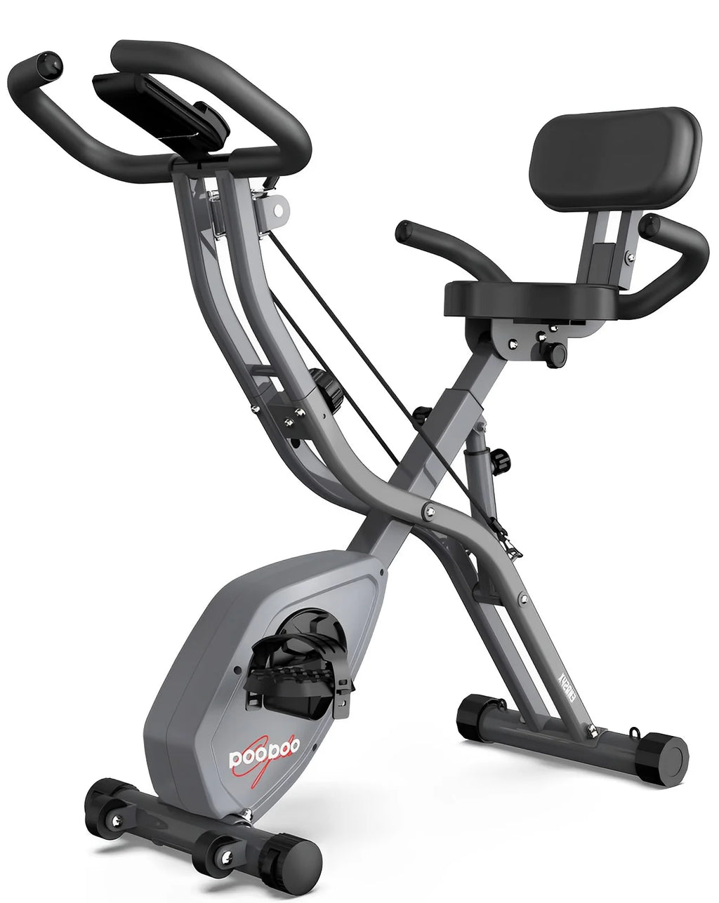 Upright Folding Exercise Bike with Arm Resistance Bands P9577