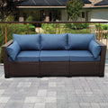 3-Seat Wicker Patio Sofa with Cushioned K48766