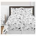 Black and White 3 Piece Full Queen Bedding Set C991046