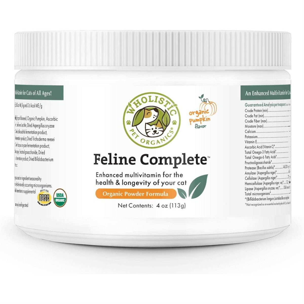 Organic Feline Complete Pumpkin Enhanced Powder Multivitamin U557902
