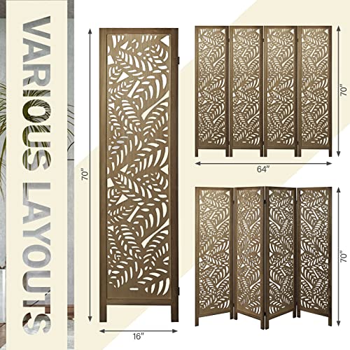 6 Panel Freestanding Folding Room Divider Screen (Brown) R24946