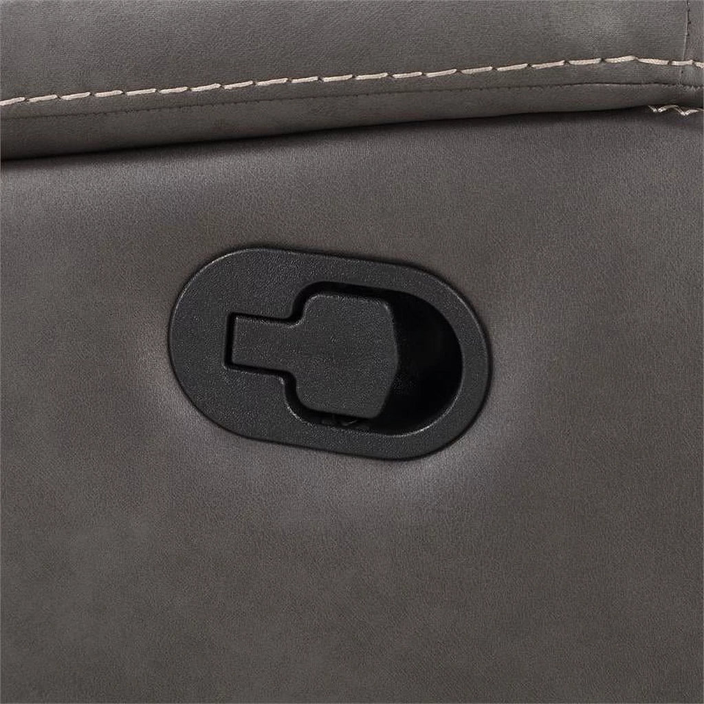 Charcoal Gray Faux Leather Manual Recliner Q291