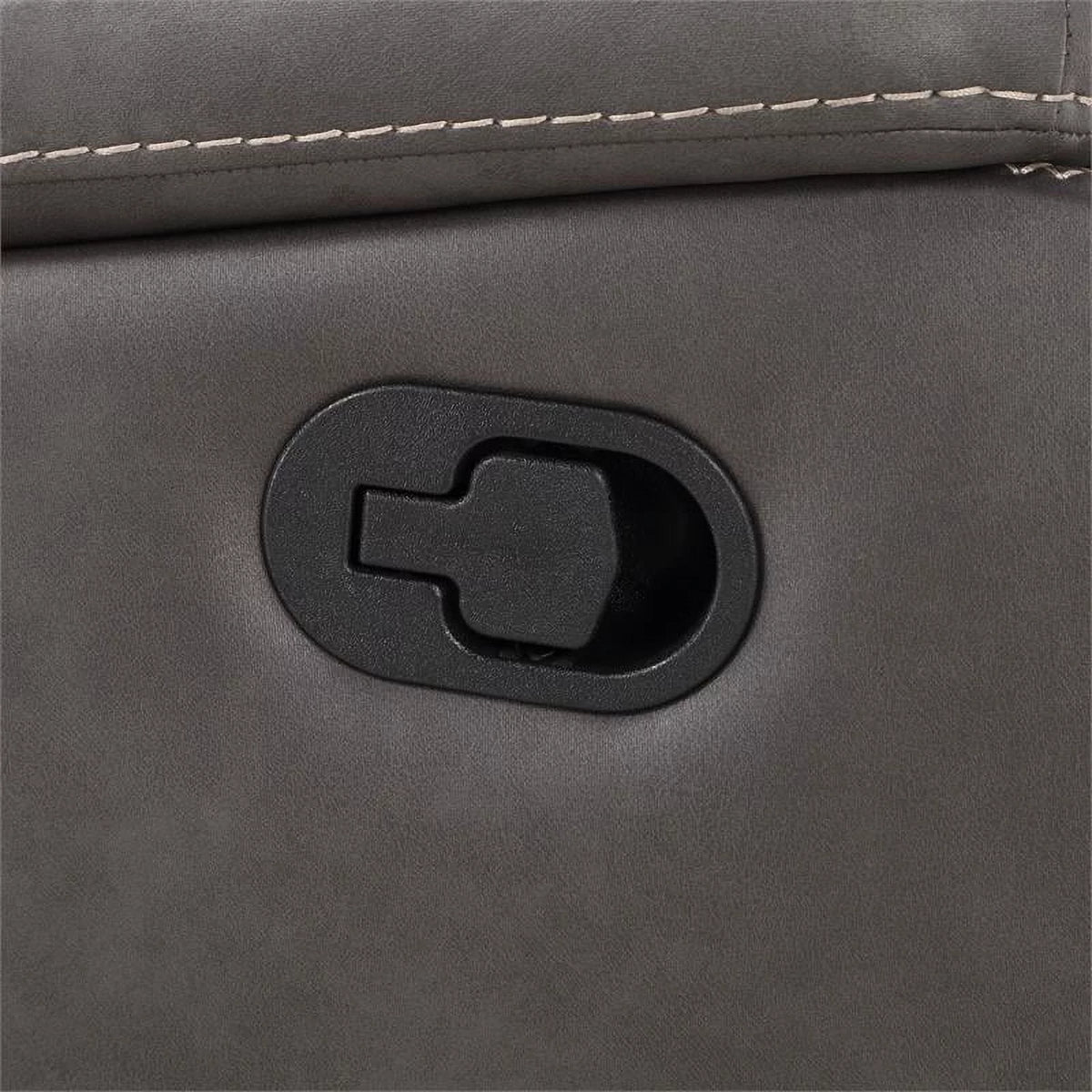 Charcoal Gray Faux Leather Manual Recliner Q291