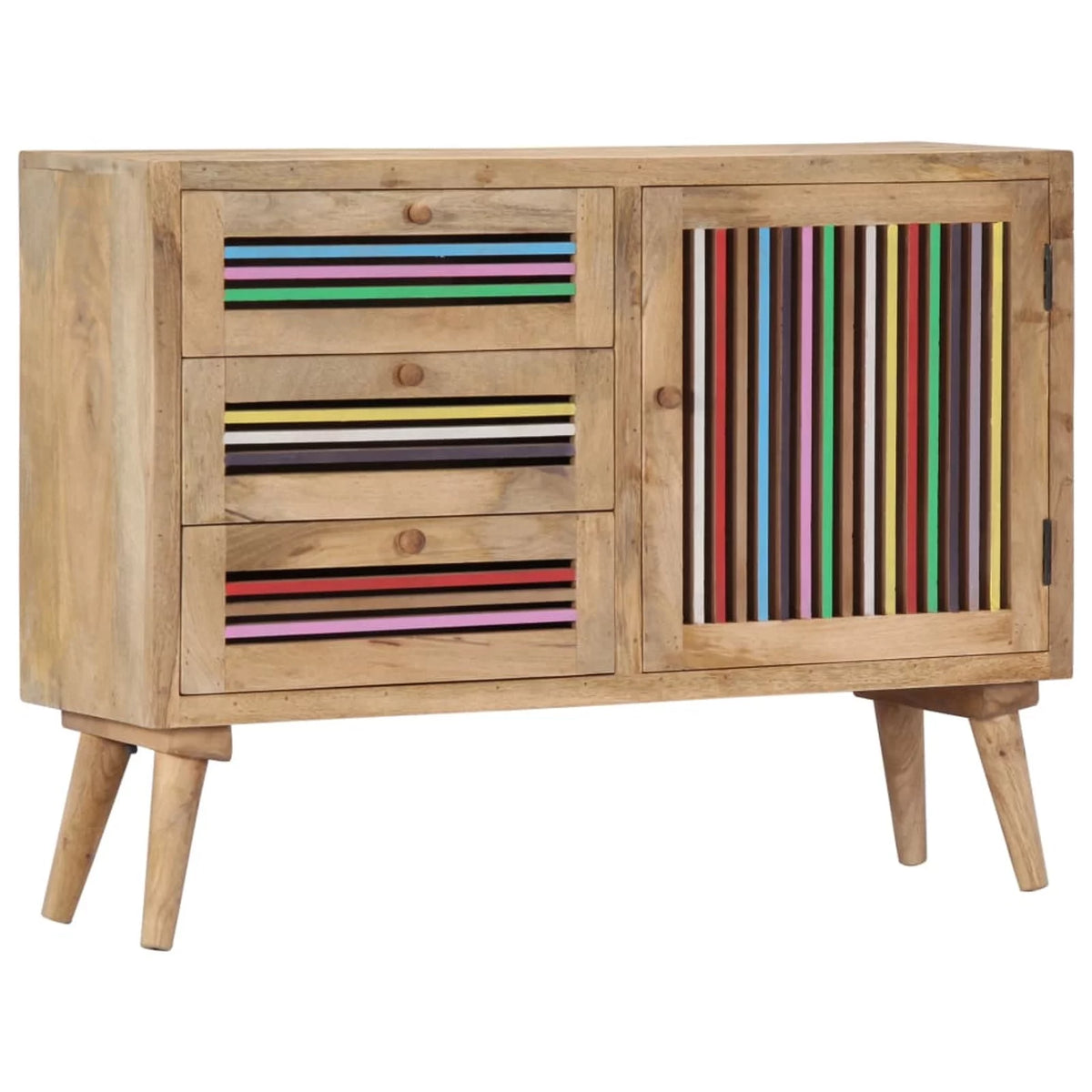 Mango Wood Sideboard with 3 Drawers and 1 Door Q82851