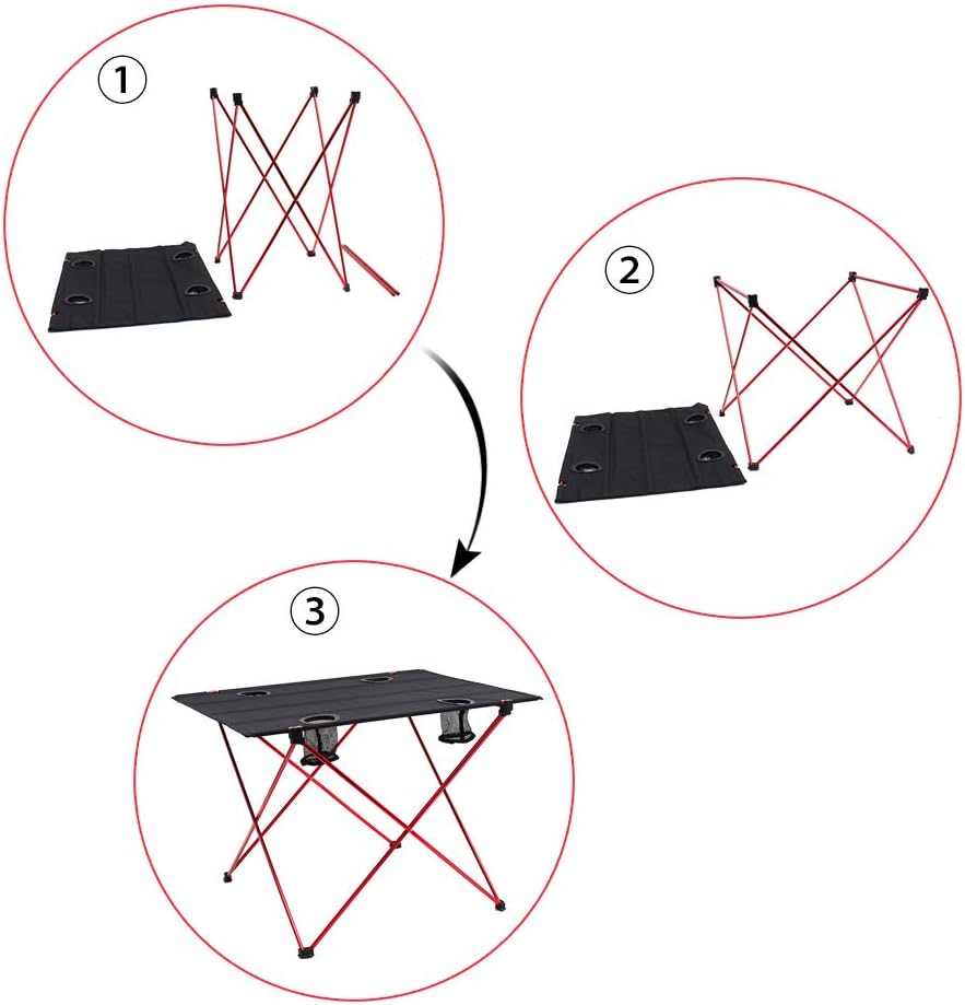 Lightweight Folding Camp Table with Cup Holders D52373