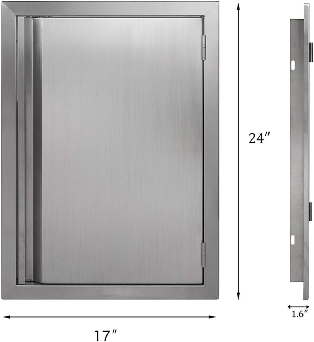 Single BBQ Access Door 304 Stainless 17 W x 24 H W60848