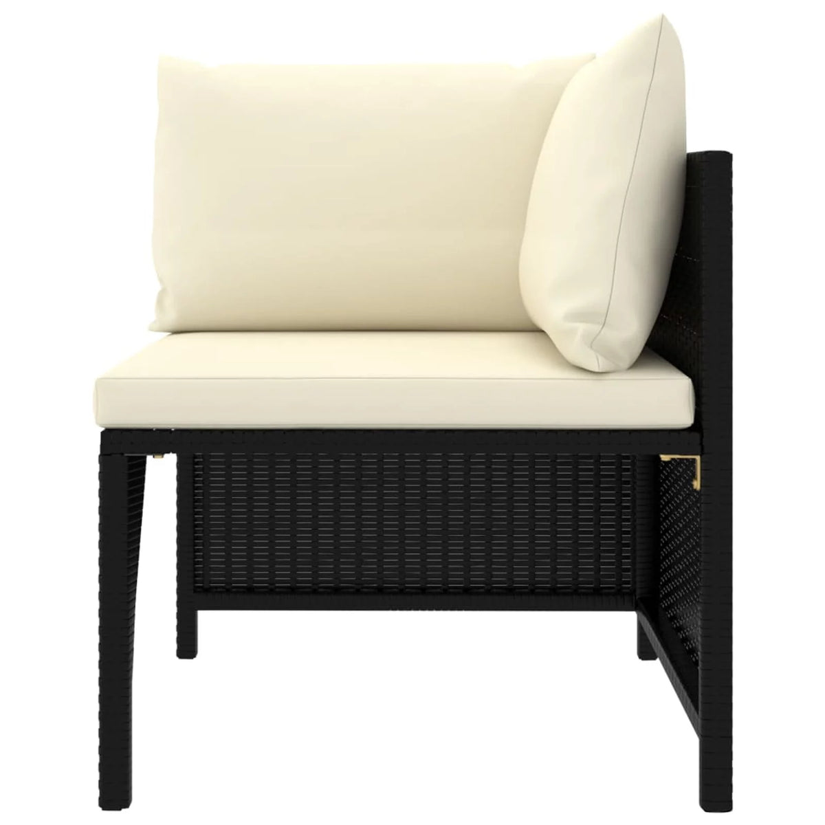 Black Poly Rattan Sectional Corner Sofa with Cushions Y889
