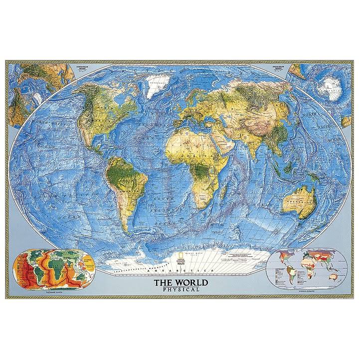 World Physical Ocean Floor Enlarged Laminated Map U2428