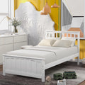 White Twin Size Wood Platform Bed W2947