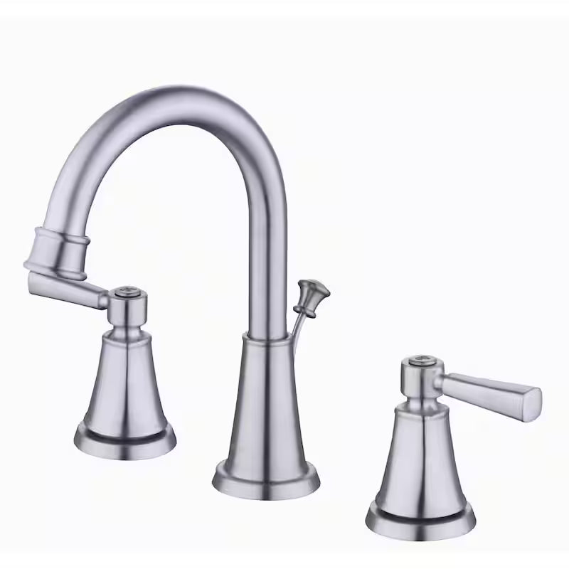 8 in. Widespread Double-Handle High-Arc Brushed Nickel Bathroom Faucet X3009