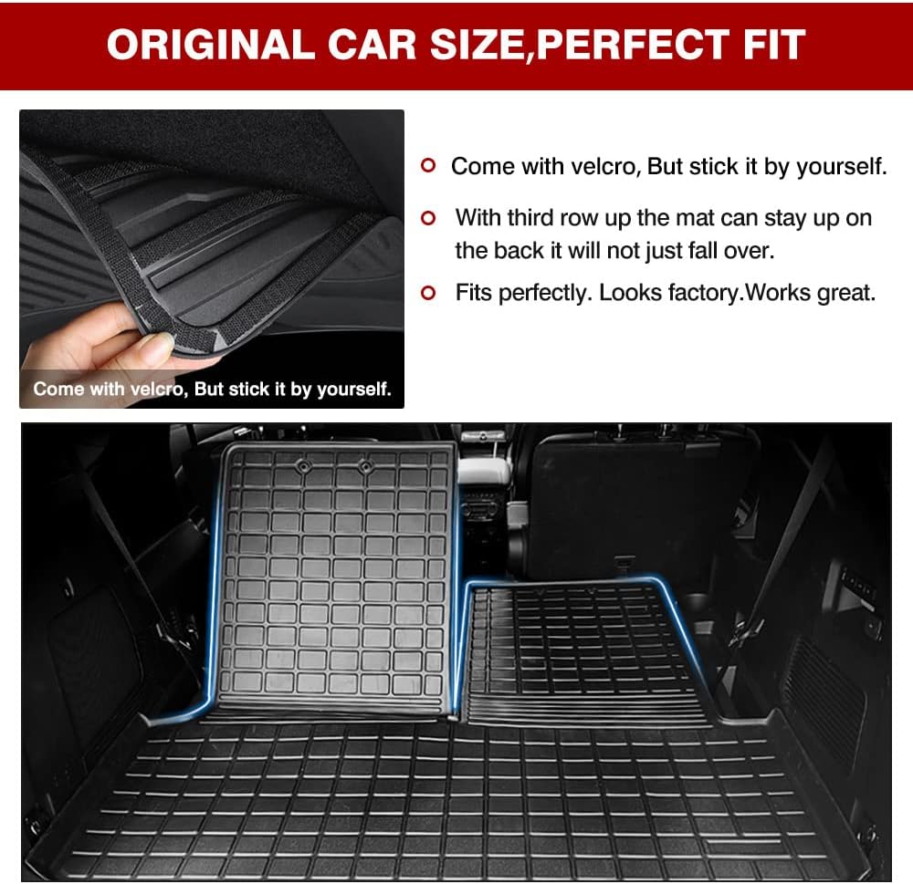 Black Pack of 2 Cargo Liner for Ford Explorer W372
