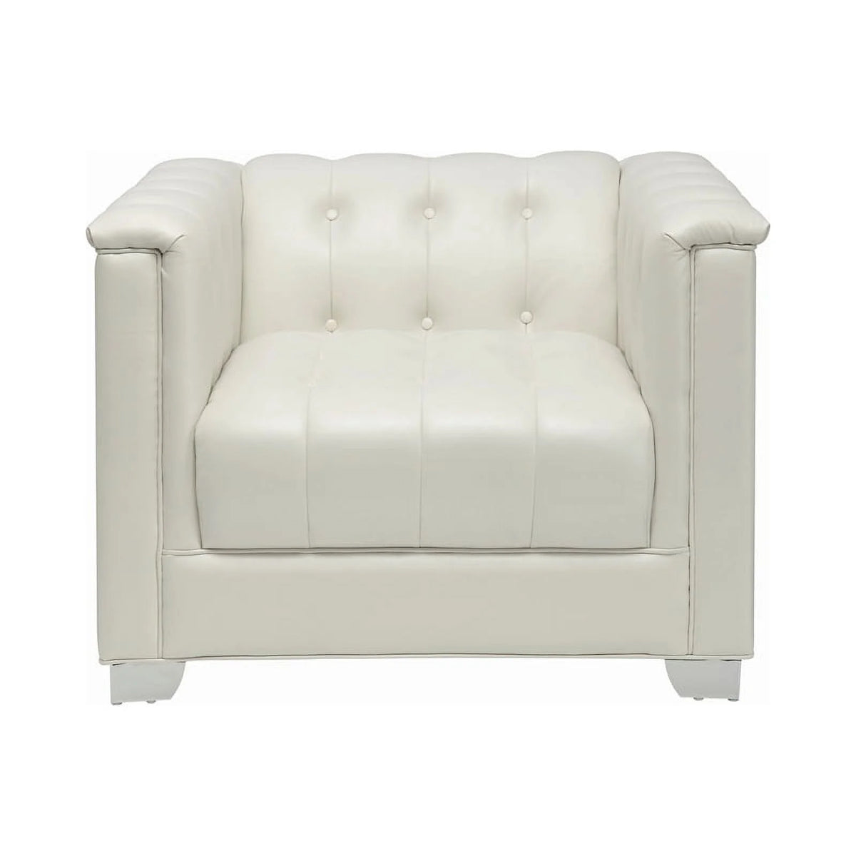 White 3-Piece Tufted Faux Leather Sofa Set S7932