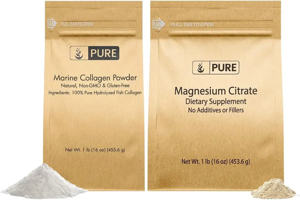 Marine Collagen & Magnesium Citrate Dietary Supplement Powders U9167