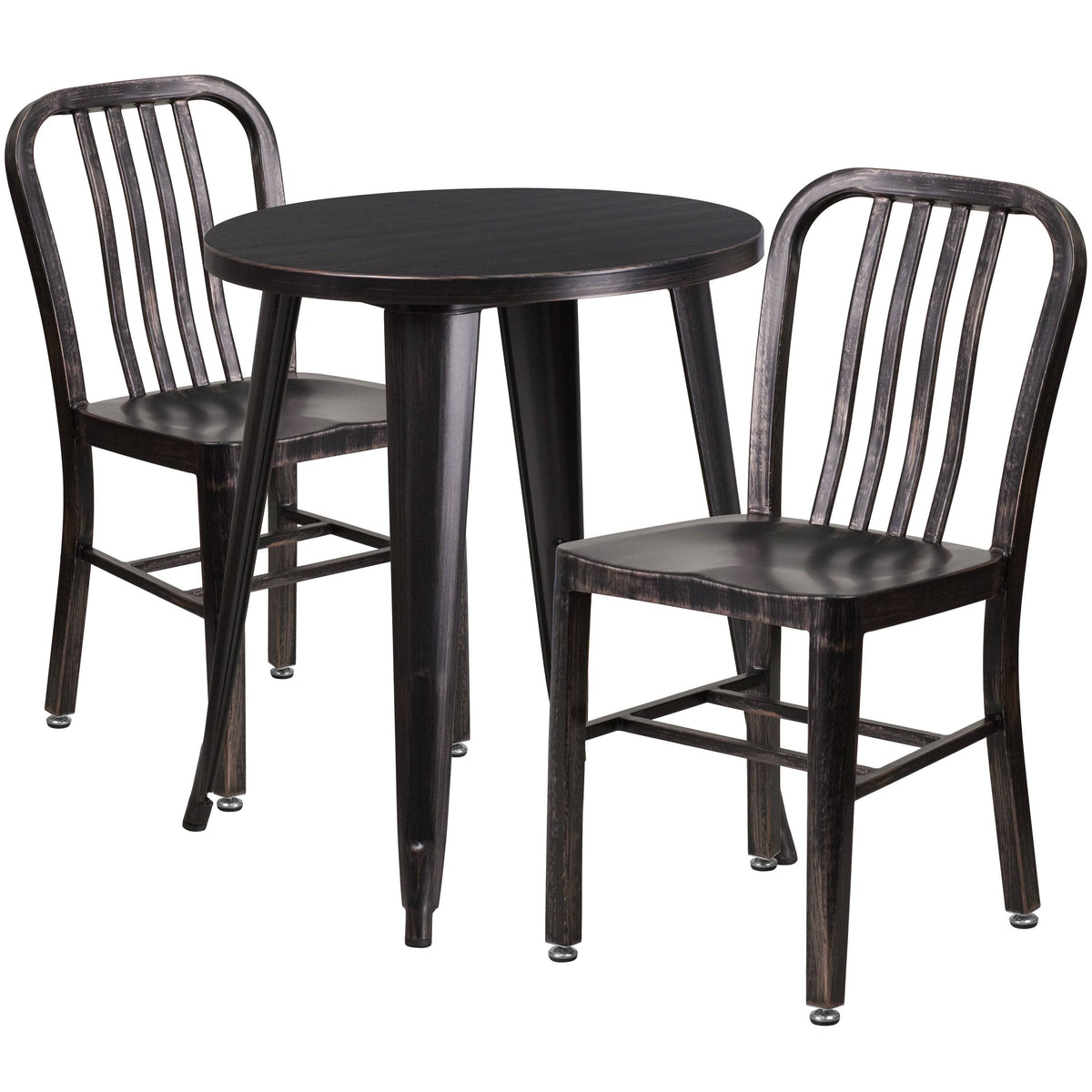 Red Metal Indoor-Outdoor Table Set with 2 Chairs G725601