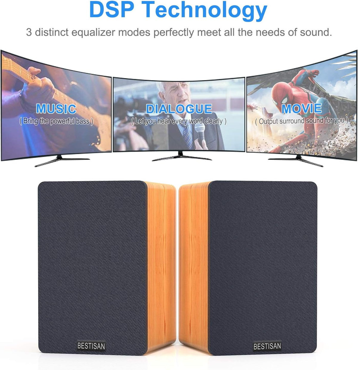50W Bluetooth Bookshelf Speakers K56934