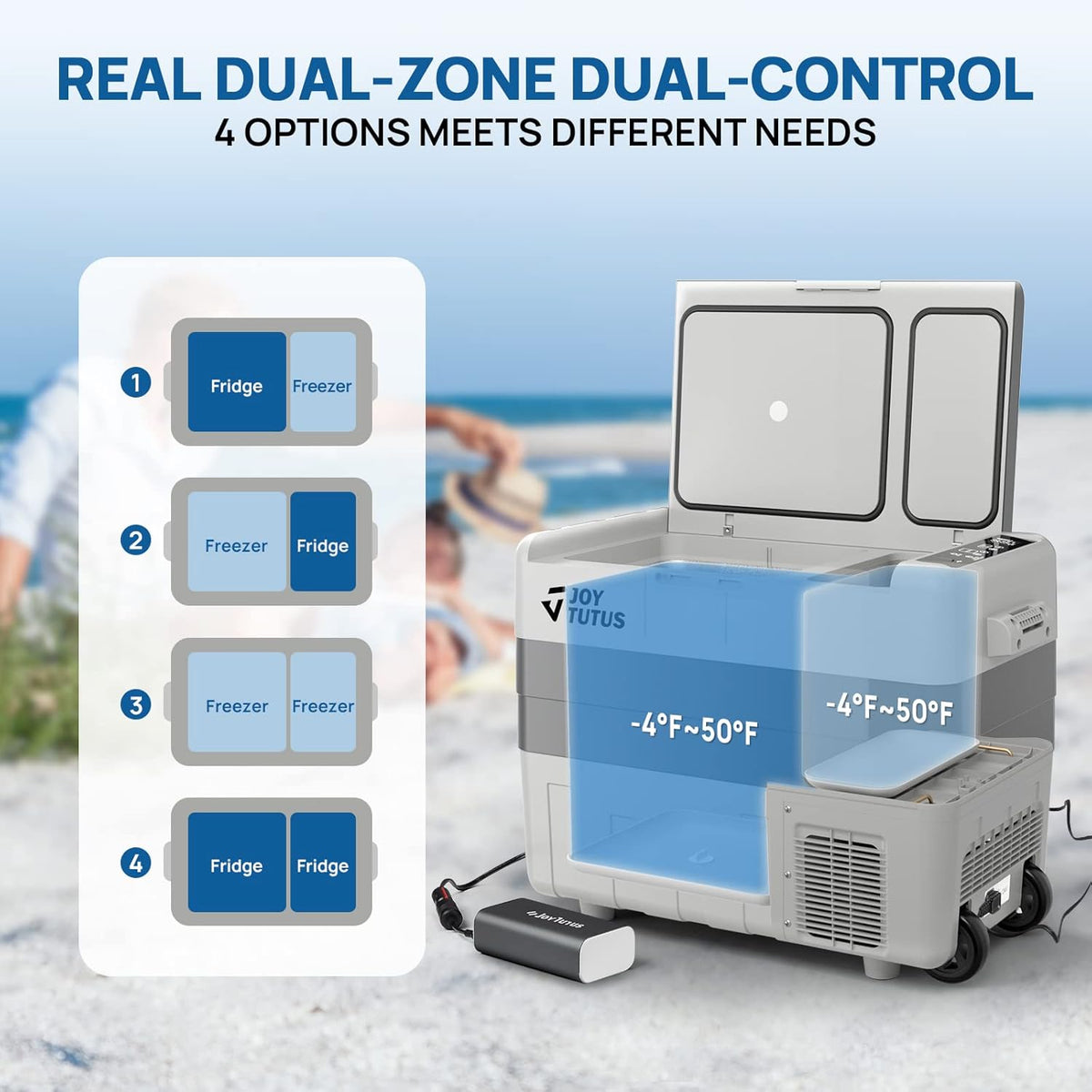 12 Volt 53 Quart Dual Zone Portable Refrigerator C232898