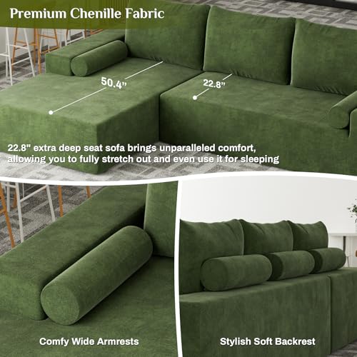 Beige White L-Shape Modular Sectional Sofa P393496