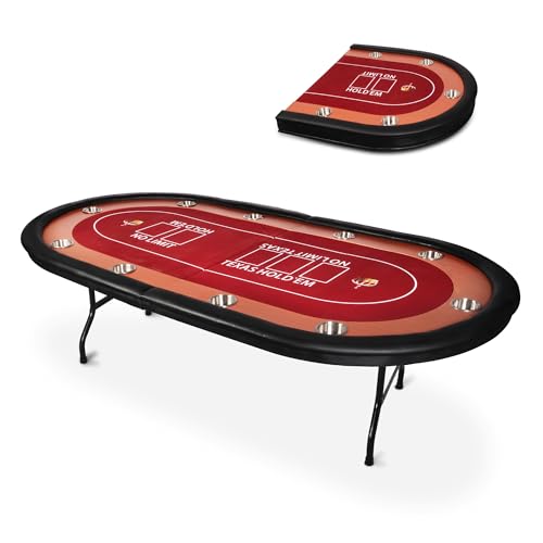 84" Foldable Poker Table with Chips Tray R346579