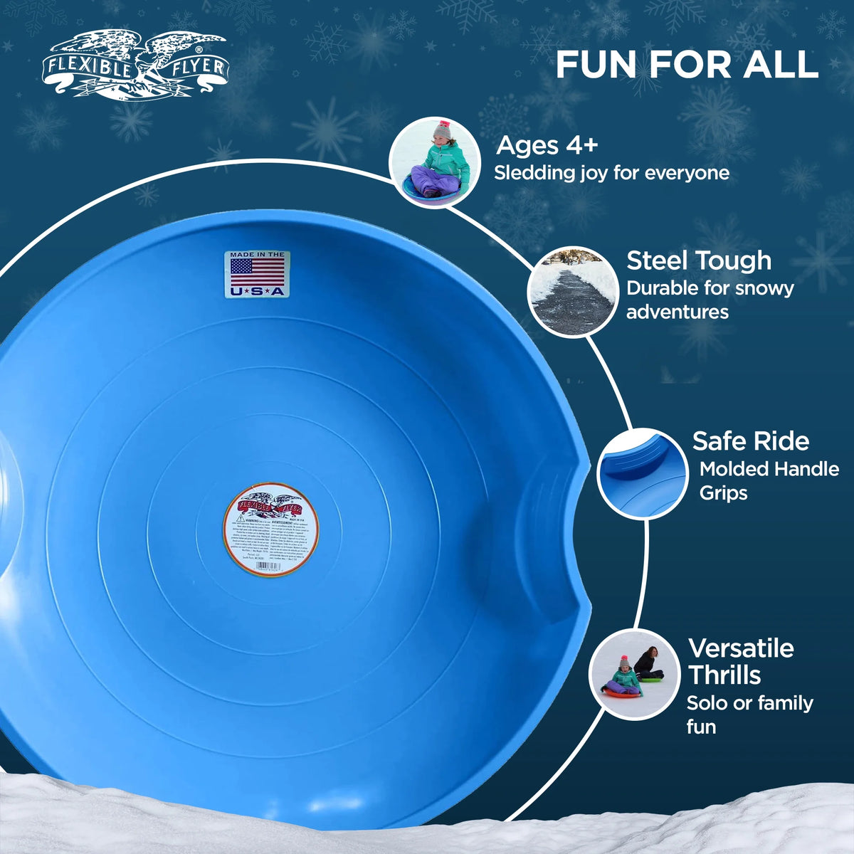 Blue 26" Plastic Snow Sled S538321