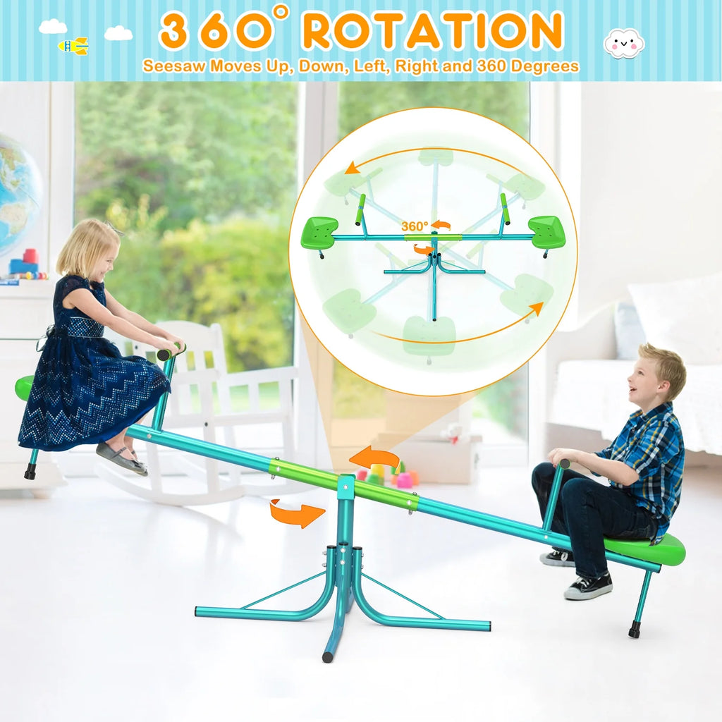 Kids Seesaw Teeter Totter with 360 Degrees Rotation B807775