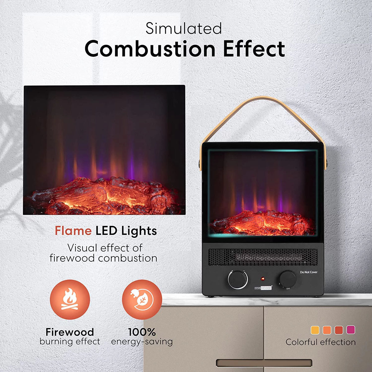 14.6 Inch Portable Electric Fireplace F999