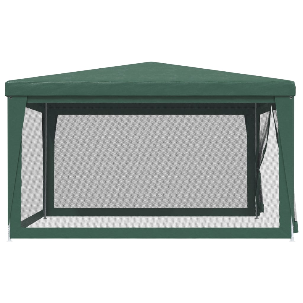 Green 13.1'x13.1' HDPE Party Tent with 4 Mesh Sidewalls N6879