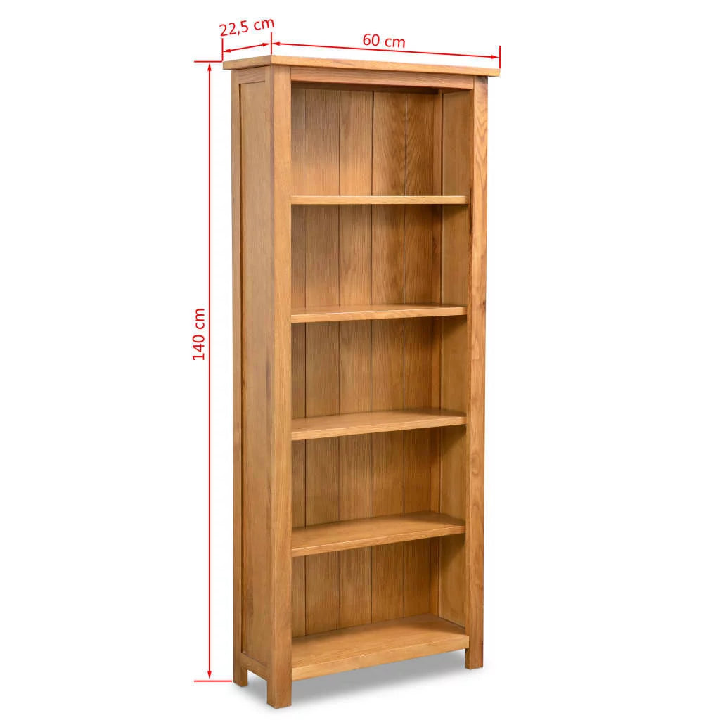 5-Tier Solid Oak Wood Bookcase U38770