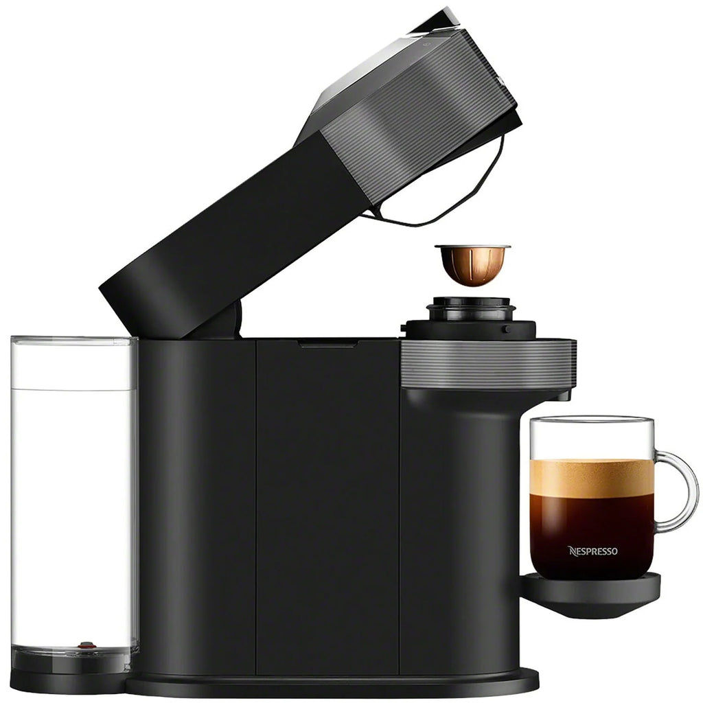 Chrome Coffee and Espresso Maker with Black Milk Frother H14717