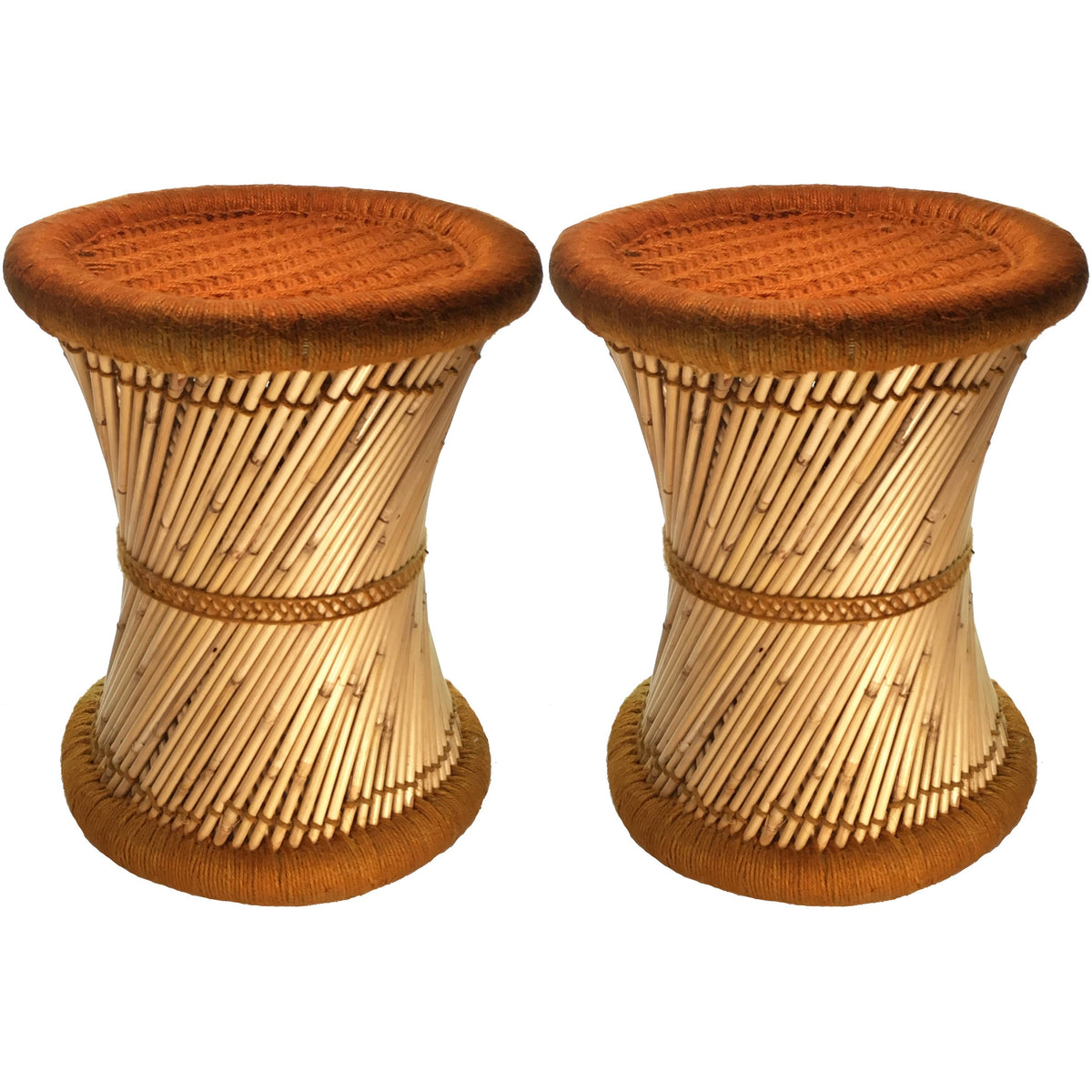 Orange Jute Accent Stool (Set of 2) G8426