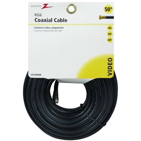 Black RG6 Coax Cable 50 Foot N11967