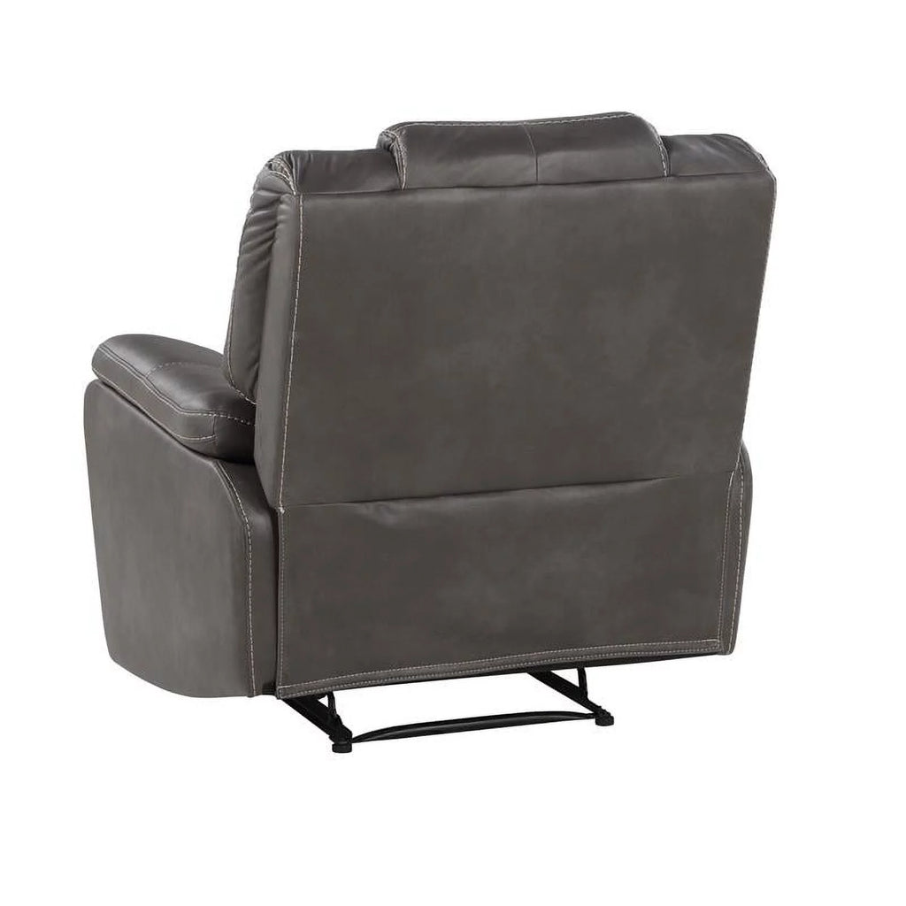 Charcoal Gray Faux Leather Manual Recliner Q291