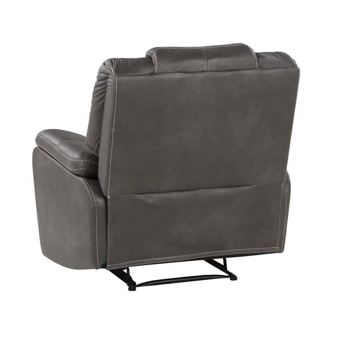 Charcoal Gray Faux Leather Manual Recliner Q291
