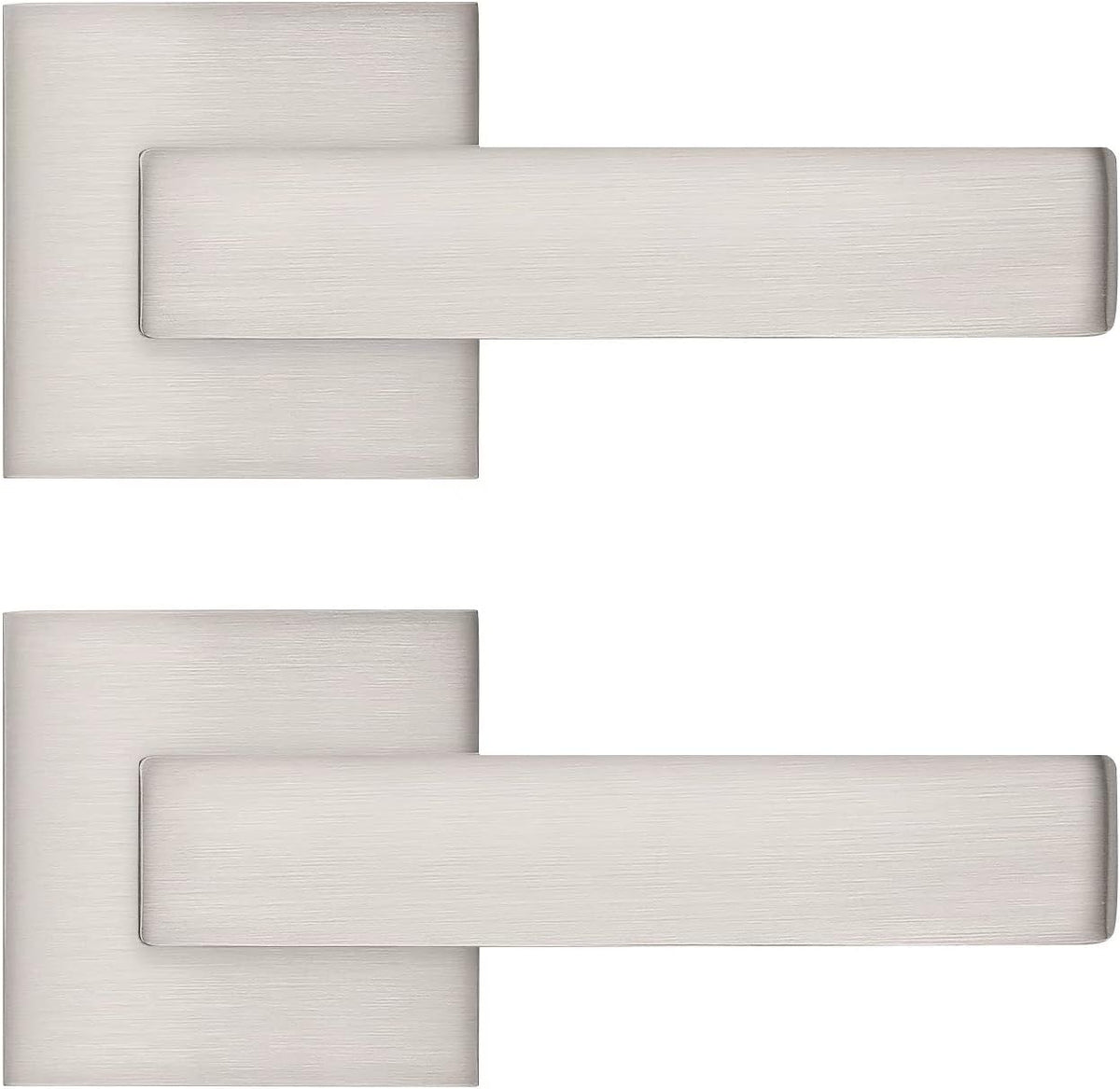 10 Pack Square Door Lever Passage Door Knob Lockset in Satin Nickel G62231