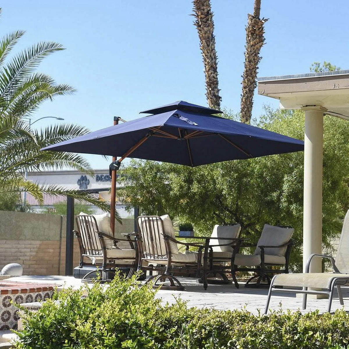 10ft Navy Blue Cantilever Patio Umbrella U575