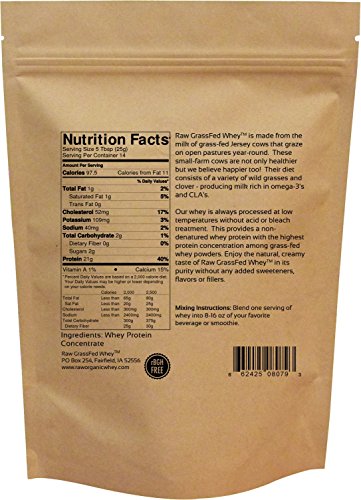 Raw Grass Fed Whey Protein Powder, Unflavored, Unsweetened (12 OZ) J771483