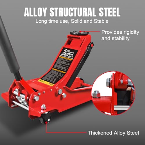 Hydraulic Trolley Floor Jack with Extra Saddle 3 Ton Red M9746