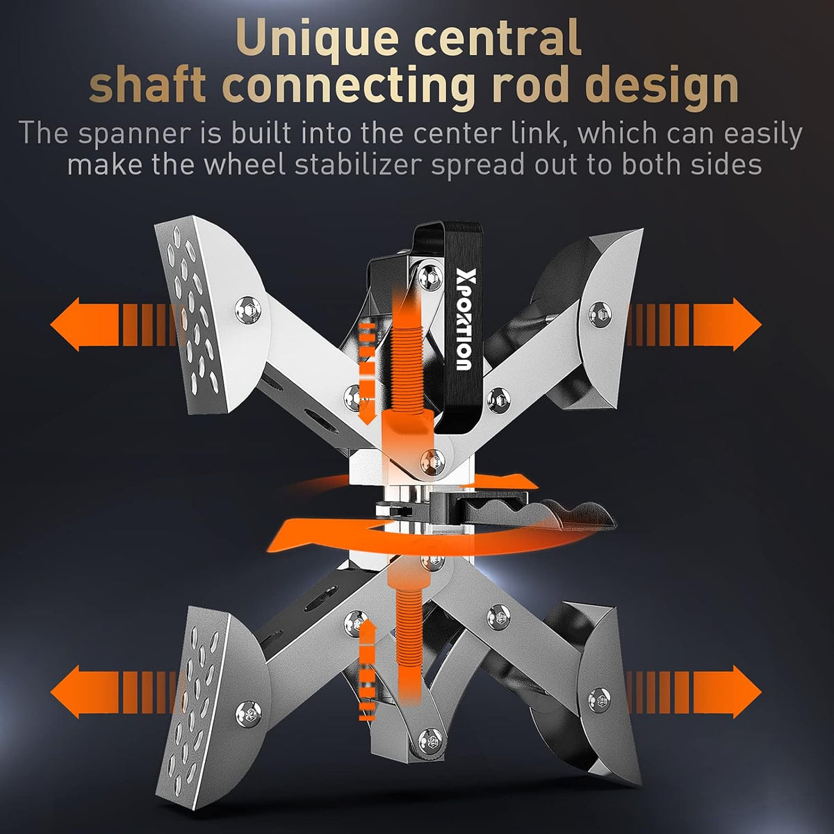 X-Shaped Wheel Stabilizer, RV Tire Stabilizers, Camper Wheel Chock Stabilizer, 2 Sets Wheel Chocks Stabilizer, RV Travel Trailer Tire Chalks Rust-Proof, Built-in Wrench (3“-10”) K920