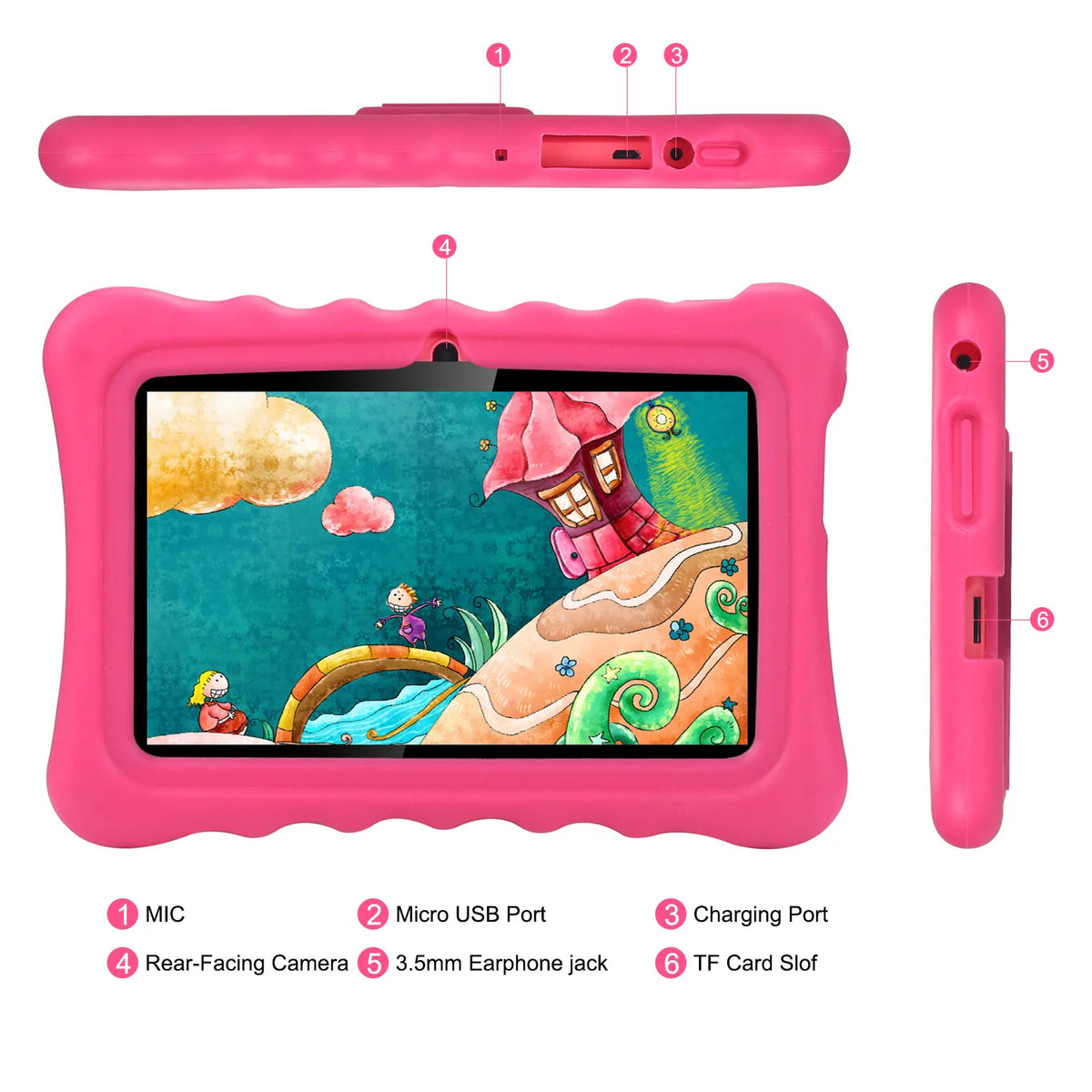 7” Android Kids Tablet WiFi Camera with Stand Case U9139