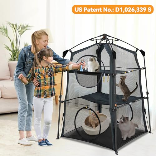 3 Tier Portable Cat Enclosure Tent U125