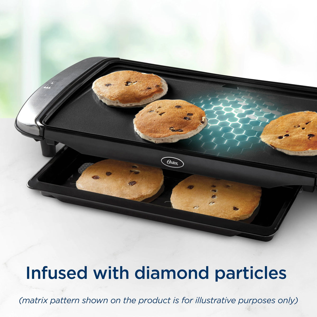 10-inch x 20-inch Nonstick Electric Griddle with Warming Tray, Black S31626