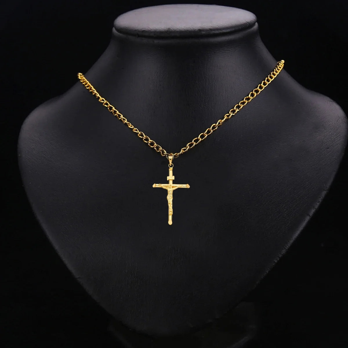 14K Yellow Gold Crucifix Charm Pendant, 48 x 32 MM, 2.5 grams X656712