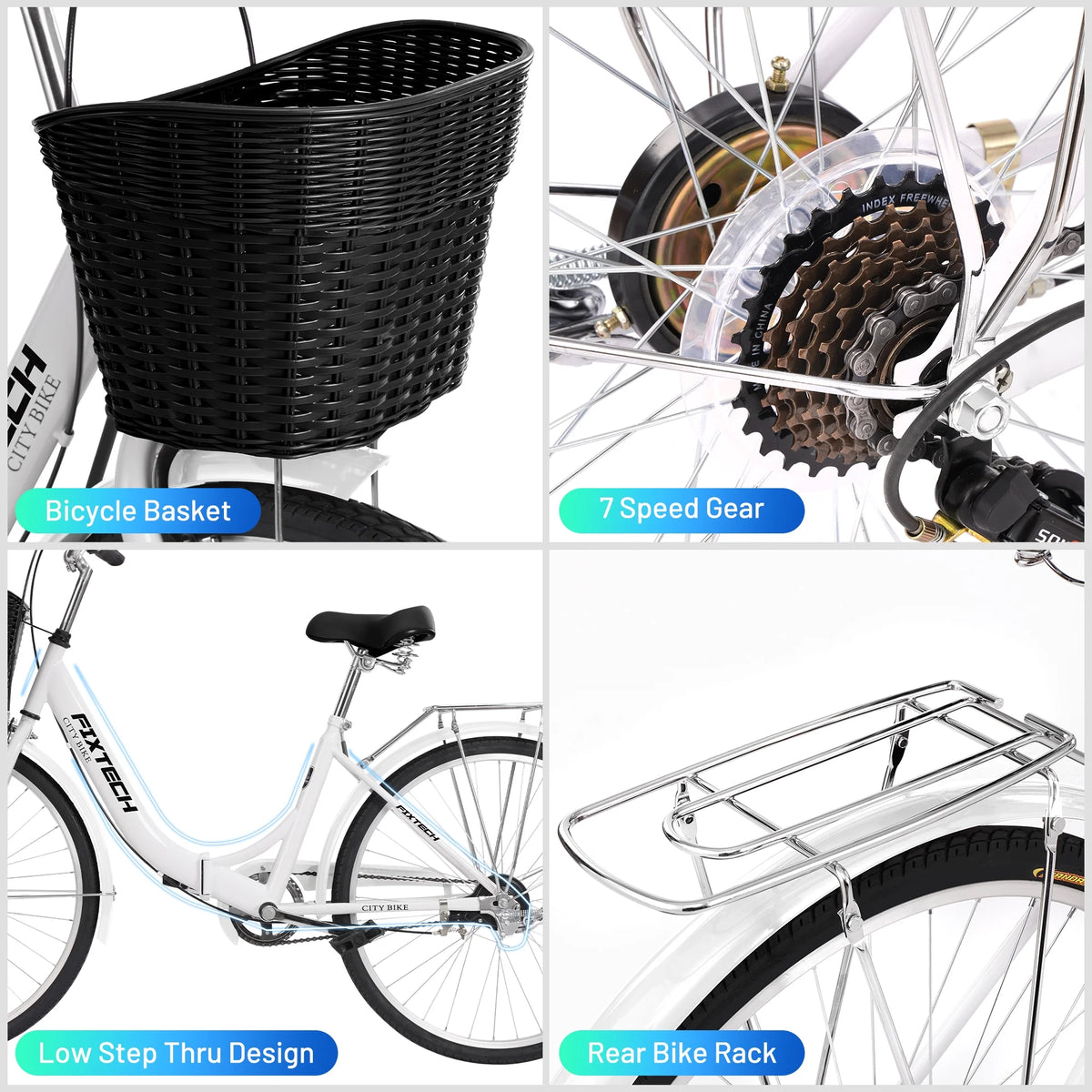 26 Inch 7 Speed Foldable Carbon Steel City Bike U1220