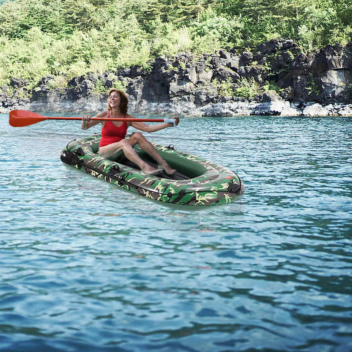 Camouflage 4-Person Inflatable Boats X381795