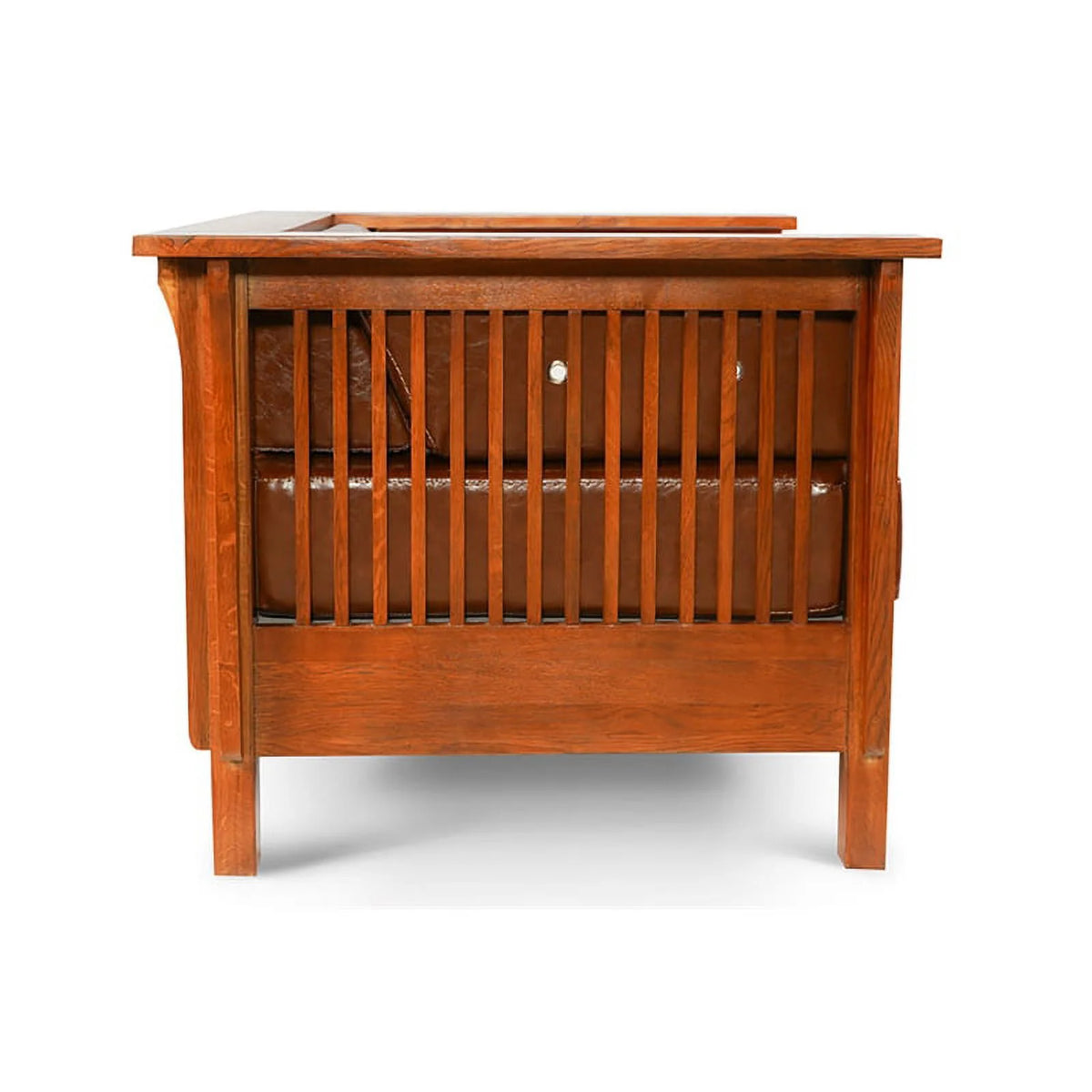 Leather Slat Side Arm Chair M2903