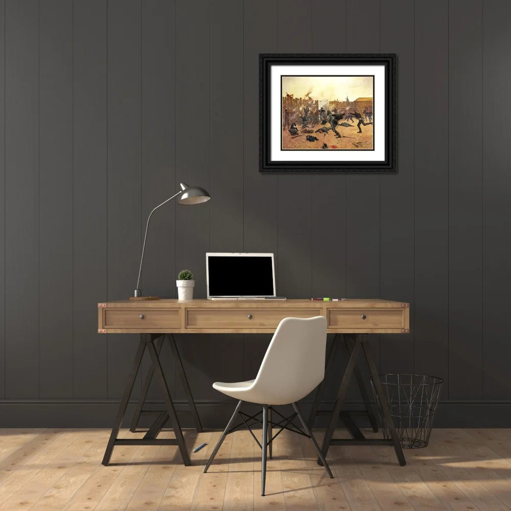 14x12 Black Ornate Wood Framed Art Print C20138
