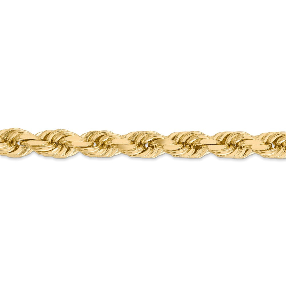 14kt Yellow Gold 8mm Diamond Cut Rope Chain with Lobster Clasp N295