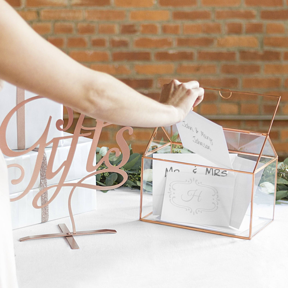 Personalized Glass Terrarium Card Holder N519